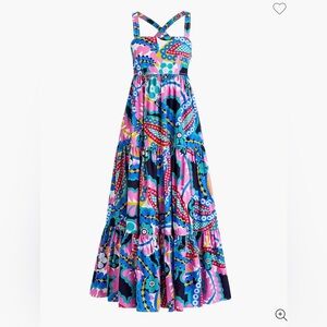 J.crew Apron maxi dress in Ratti® kaleidoscope floral size 10